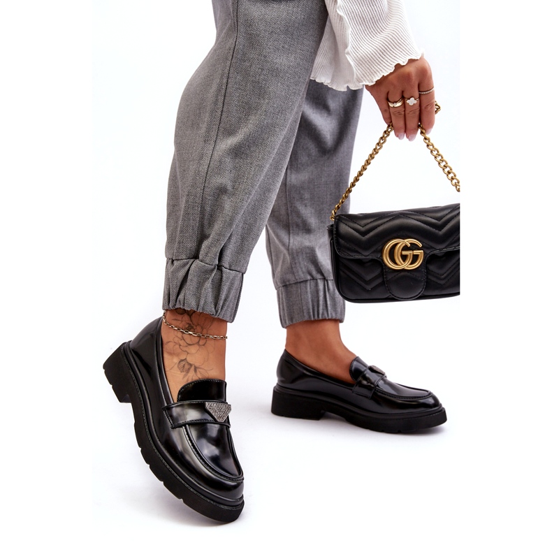 Mocasines de Tacón Plano para Mujer, Negro 2 Mocasines de Tacón Plano para Mujer, Negro 2