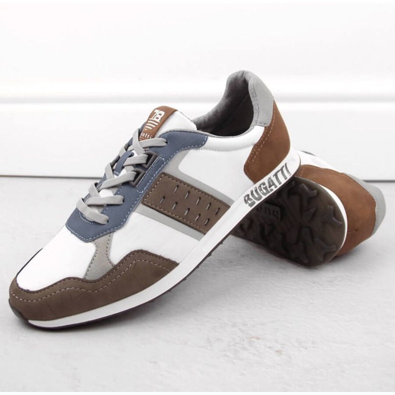 Zapatillas deportivas Bugatti INT1975 de piel blanco 2