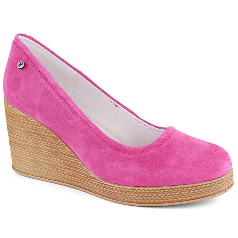 Zapatos cuña piel ante Filippo W PAW339E fucsia rosa 1