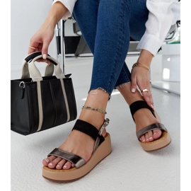 Sandalias cuña tonka negro 1