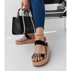 Sandalias cuña tonka negro 3