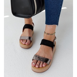 Sandalias cuña tonka negro 4