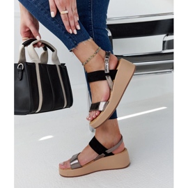 Sandalias cuña tonka negro 6