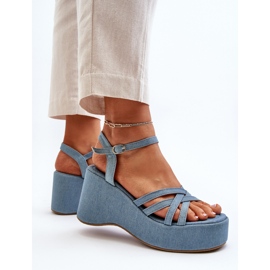 Sandalias de cuña y plataforma Oporia azules 10