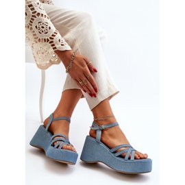 Sandalias de cuña y plataforma Oporia azules 1