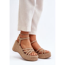 Sandalias de plataforma y cuña beige Oporia 3