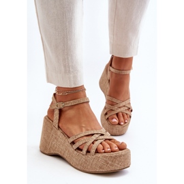 Sandalias de plataforma y cuña beige Oporia 5