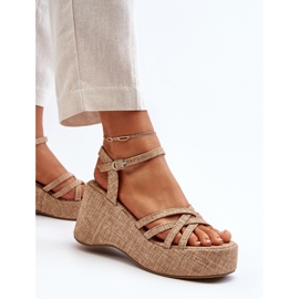 Sandalias de plataforma y cuña beige Oporia 6