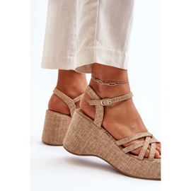 Sandalias de plataforma y cuña beige Oporia 8