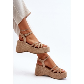 Sandalias de plataforma y cuña beige Oporia 9