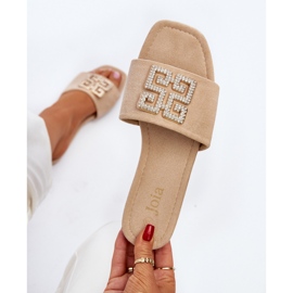 Chanclas De Mujer De Tacón Plano Con Decoración, Beige Inaile 2 Chanclas De Mujer De Tacón Plano Con Decoración, Beige Inaile 2