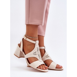 Sandalias Tacón Bajo Beige Eleriva 2 Sandalias Tacón Bajo Beige Eleriva 2