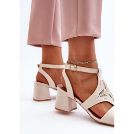 Sandalias Tacón Bajo Beige Eleriva 5