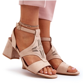 Sandalias de tacón bajo Eleriva nude beige 10
