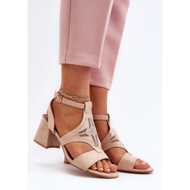 Sandalias de tacón bajo Eleriva nude beige 3