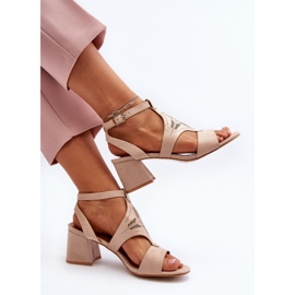 Sandalias de tacón bajo Eleriva nude beige 9