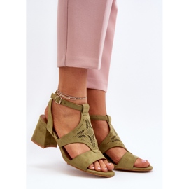 Sandalias Tacón Bajo Verde Eleriva 2