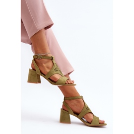 Sandalias Tacón Bajo Verde Eleriva 7