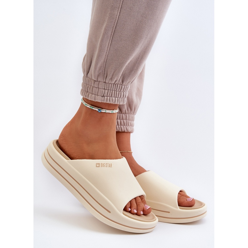 Chanclas de Mujer con Plataforma Big Star NN274A034 Beige 2