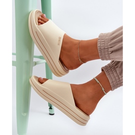 Chanclas de Mujer con Plataforma Big Star NN274A034 Beige 6