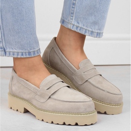 Zapatos de piel ante mocasines mujer color topo Filippo DP6090 beige 7