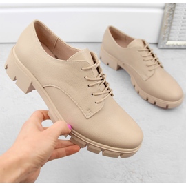 M. DASZYŃSKI Zapatos oxford de mujer beige M.Daszyński MR23119-5 1