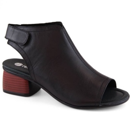 Rieker Sandalias cómodas de piel Remonte W RKR654 negro 1