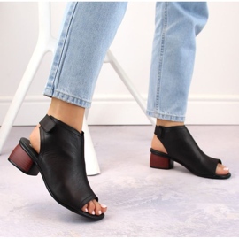 Rieker Sandalias cómodas de piel Remonte W RKR654 negro 3