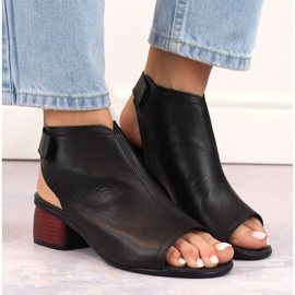 Rieker Sandalias cómodas de piel Remonte W RKR654 negro 4