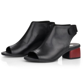 Rieker Sandalias cómodas de piel Remonte W RKR654 negro 5