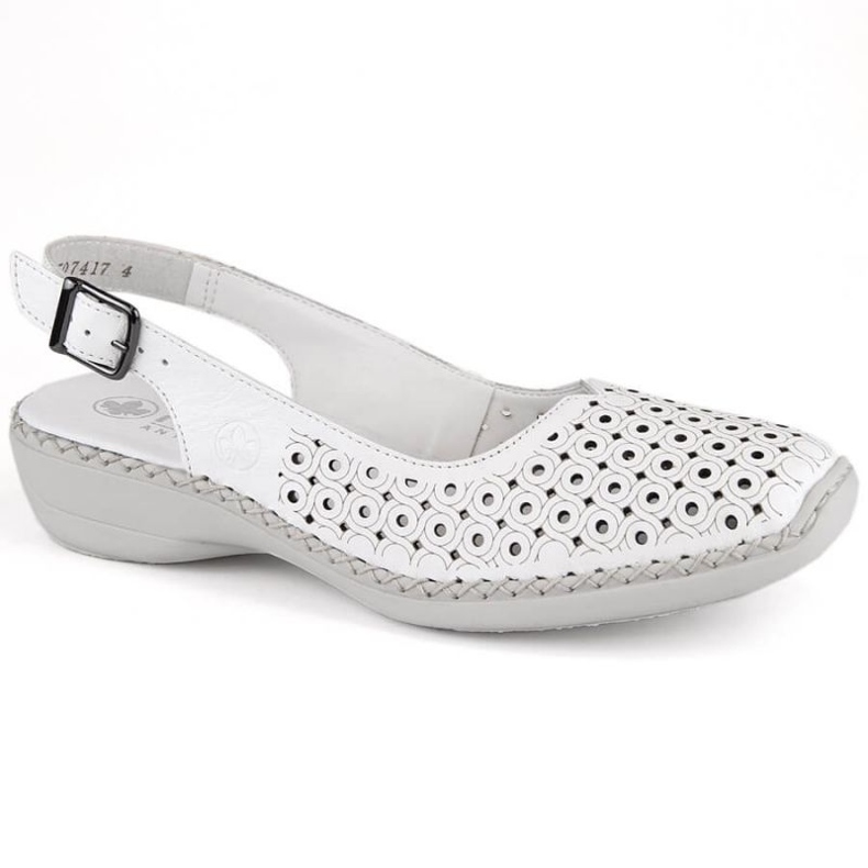 Sandalias cómodas de piel Rieker W RKR665 blanco 1