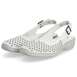 Sandalias cómodas de piel Rieker W RKR665 blanco 3