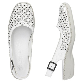 Sandalias cómodas de piel Rieker W RKR665 blanco 4