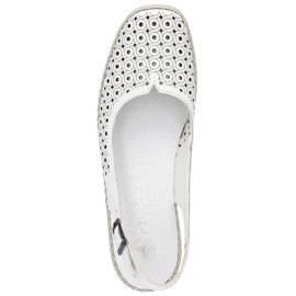 Sandalias cómodas de piel Rieker W RKR665 blanco 6