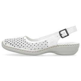 Sandalias cómodas de piel Rieker W RKR665 blanco 7