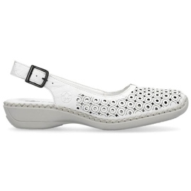 Sandalias cómodas de piel Rieker W RKR665 blanco 9