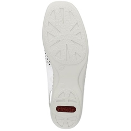 Sandalias cómodas de piel Rieker W RKR665 blanco 10