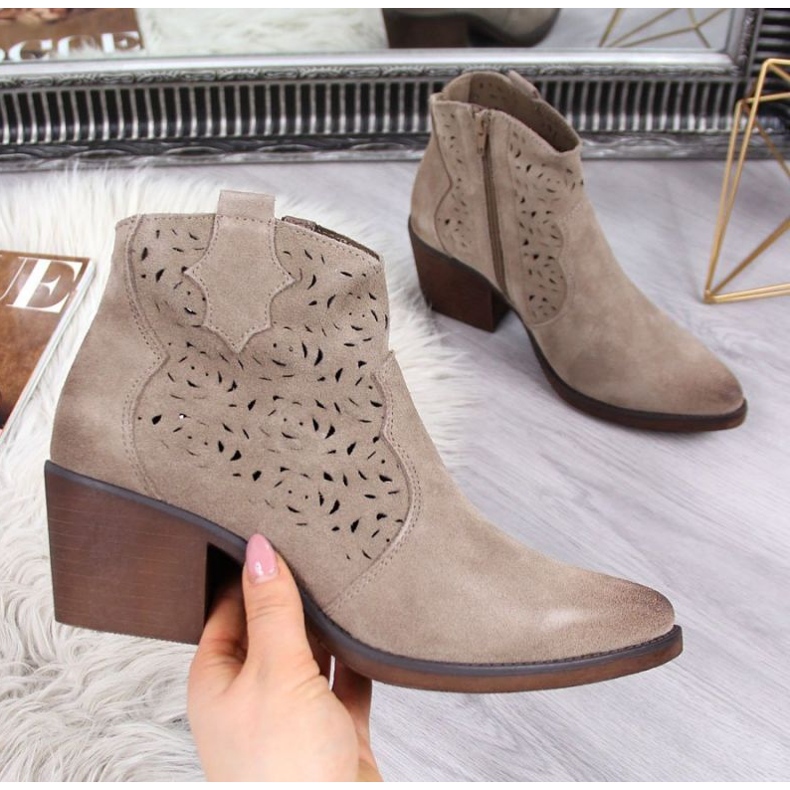 Bota cowboy piel calada S.Barski W OLI32C, beige 1