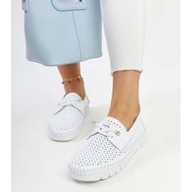 Zapatos Vinceza piel blanca calada blanco 3