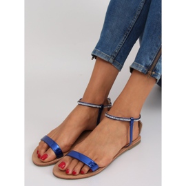 Sandalias con piedras en el tobillo s060021 Azul Rey azul marino 4