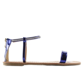 Sandalias con piedras en el tobillo s060021 Azul Rey azul marino 3