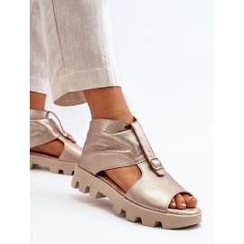 Zazoo 999 Sandalias Mujer Piel Con Cremallera, Dorado 5