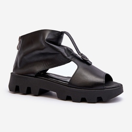 Zazoo 999 Sandalias Mujer Piel Con Cremallera, Negro 2