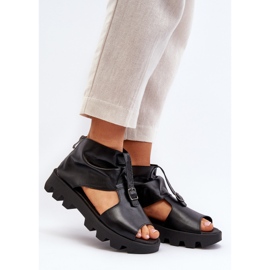 Zazoo 999 Sandalias Mujer Piel Con Cremallera, Negro 3