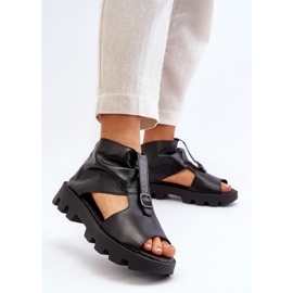Zazoo 999 Sandalias Mujer Piel Con Cremallera, Negro 4