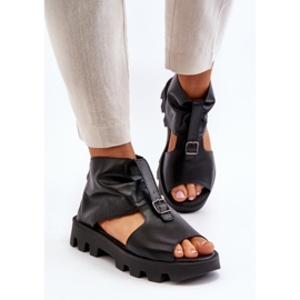 Zazoo 999 Sandalias Mujer Piel Con Cremallera, Negro 9