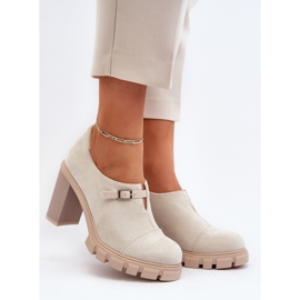 Jezzi Zapatos de Tacón Alto para Mujer Tauina Beige Claro 3