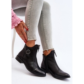 Jezzi Botas Planas De Mujer Con Cremallera Negro Loratie 9