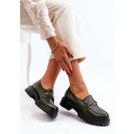 Vinceza Mocasines de mujer de piel con decoración, verde oscuro, Loraleima 8