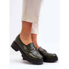 Vinceza Mocasines de mujer de piel con decoración, verde oscuro, Loraleima 2 Vinceza Mocasines de mujer de piel con decoración, verde oscuro, Loraleima 2